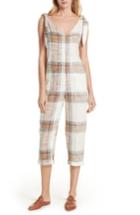 Women's Free People Endless Summer Plaid Jumpsuit - Ivory