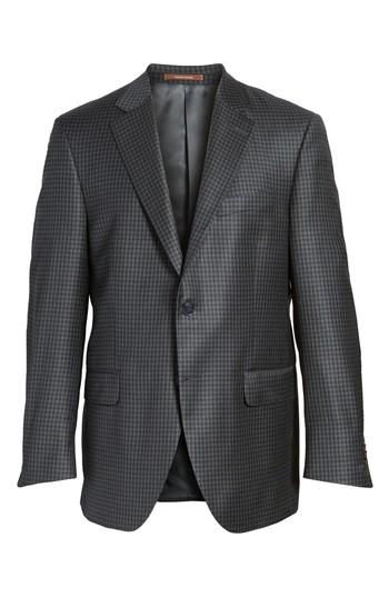 Men's Peter Millar Flynn Classic Fit Check Wool Sport Coat L - Black