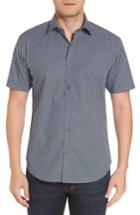 Men's Bugatchi Shaped Fit Diamond Print Short Sleeve Sport Shirt