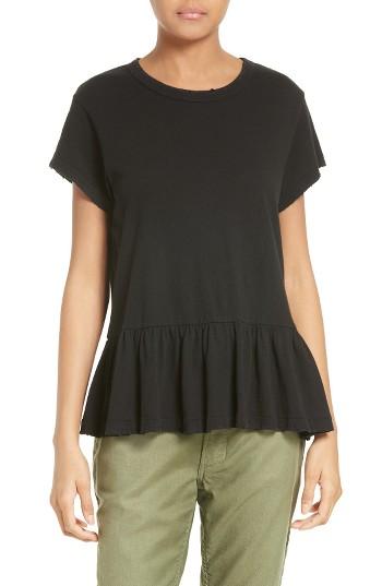 Women's The Great. The Ruffle Tee - Black