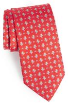 Men's Salvatore Ferragamo Ernesto Cat Print Silk Tie, Size - Red