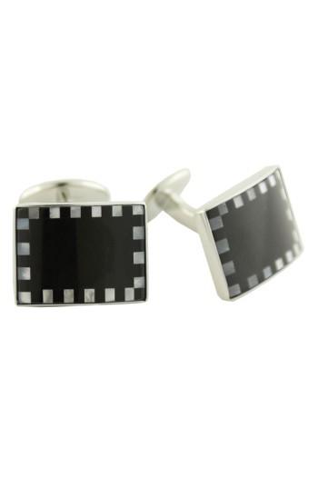 Men's David Donahue Sterling, Onyx & Mother-of-pearl Cuff Links