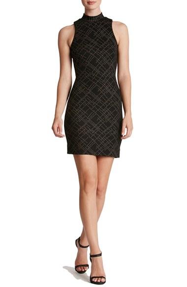 Women's Dress The Population 'lisa' Mock Neck Embellished Body-con Dress