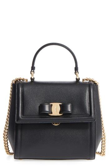 Salvatore Ferragamo Small Leather Bow Satchel - Grey