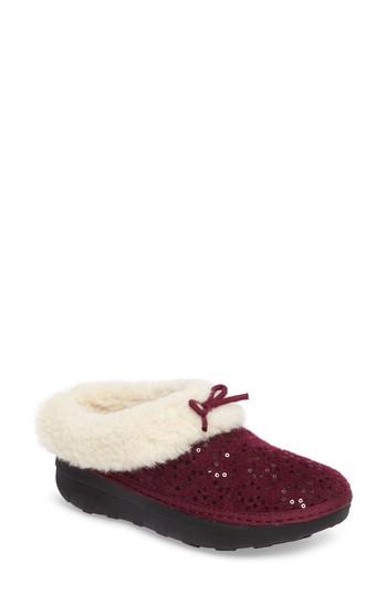 Women's Fitflop Loaff Snug Sequin Slipper M - Purple