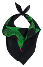 Women's Rockins Snakes Silk Bandana, Size - Green