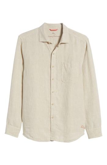Men's Tommy Bahama Seaspray Breezer Standard Fit Linen Sport Shirt - Brown