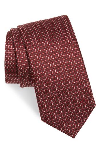Men's Salvatore Ferragamo Grid Silk Tie, Size - Red