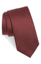 Men's Salvatore Ferragamo Grid Silk Tie, Size - Red