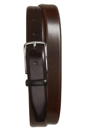 Men's Boss Chuck Calfskin Leather Belt - Dark Brown