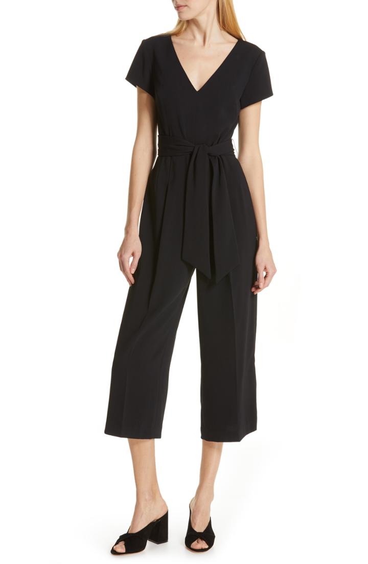 Women's Club Monaco Sannah Crop Wide Leg Jumpsuit - Black