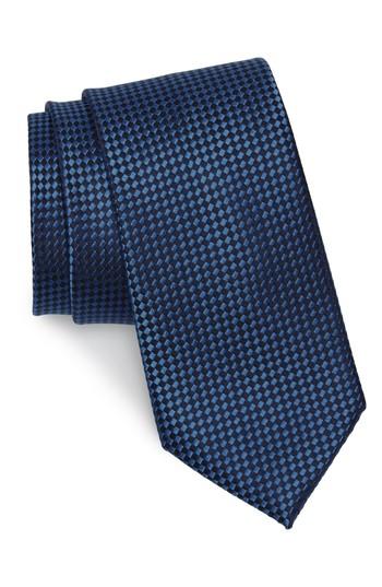 Men's Nordstrom Men's Shop Norman Neat Silk Tie, Size - Blue