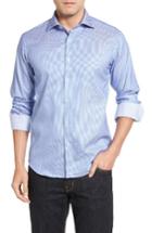 Men's Bugatchi Shaped Fit Dobby Sport Shirt - Blue