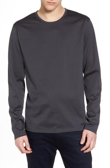 Men's Calibrate Mercerized Cotton Crewneck Long Sleeve T-shirt - Grey