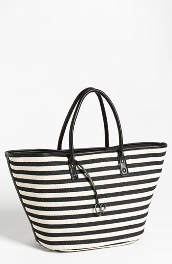 Charlotte Ronson 'herringbone Stripe' Canvas Tote