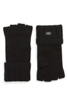 Women's Ugg Textured Fingerless Knit Gloves, Size - Black