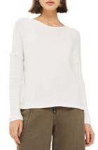Women's Topshop Drop Shoulder Tie Back Sweater Us (fits Like 0-2) - White