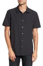 Men's John Varvatos Mayfield Slim Fit Print Short Sleeve Sport Shirt, Size - Blue