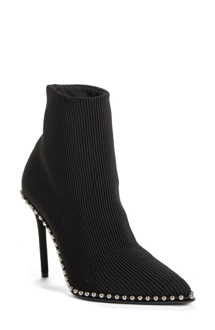 Women's Alexander Wang Eri Studded Sock Bootie Us / 36eu - Black