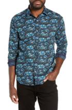 Men's Jeff Everett Slim Fit Floral Print Sport Shirt - Blue