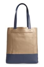 Bp. Metallic Colorblock Faux Leather Tote Bag - Brown