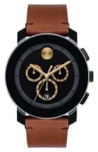 Men's Movado Bold Chrono Leather Strap Watch, 43mm