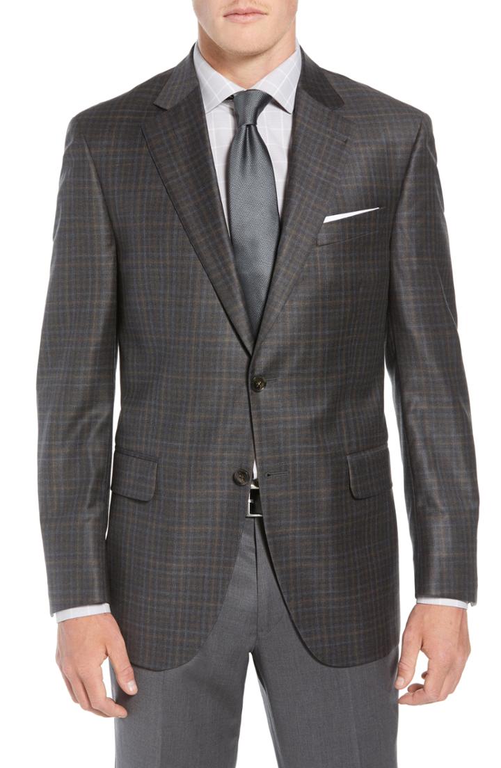 Men's Peter Millar Classic Fit Wool Sport Coat S - Brown