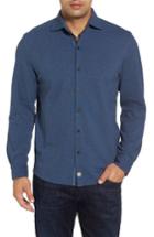 Men's Thaddeus Shandy Heathered Knit Sport Shirt - Blue
