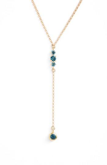 Women's Leah Alexandra Moonstone & Gold Y-necklace