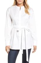 Women's Halogen Belted Poplin Shirt - White