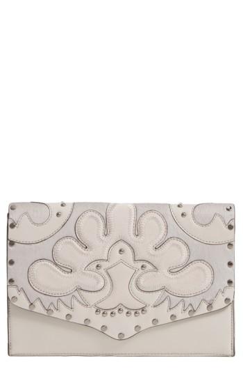 Rebecca Minkoff Biker Genuine Calf Hair Clutch - Grey