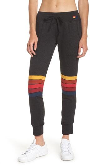 Women's Aviator Nation Moto Stripe Sweatpants - Black