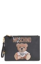 Moschino Teddy Bear Leather Pouch - White