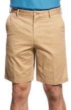 Men's Peter Millar 'winston' Washed Twill Flat Front Shorts - Brown