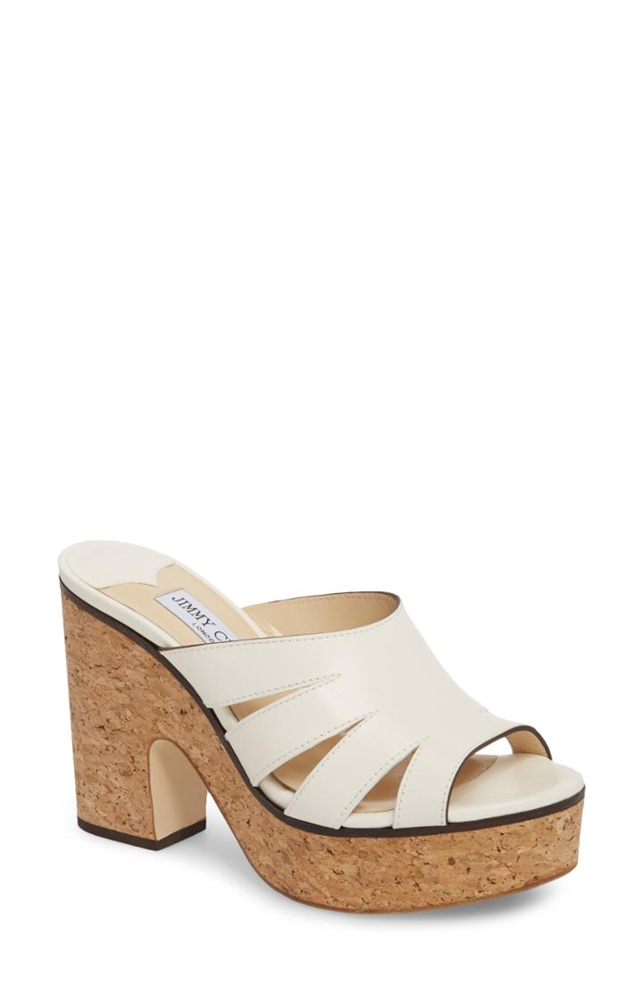 Women's Jimmy Choo Dray Platform Slide Sandal .5us / 36.5eu - White