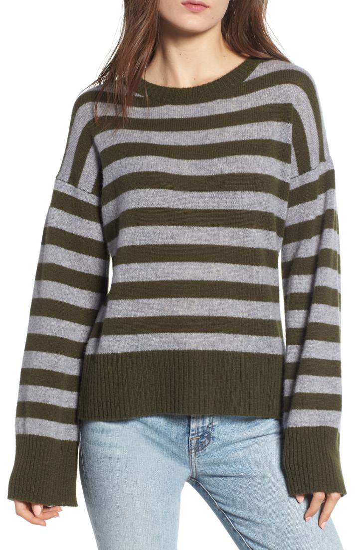 Women's Rebecca Minkoff Margo Stripe Cashmere Sweater - Green