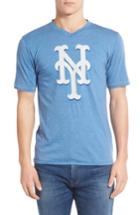 Men's Red Jacket 'new York Mets - Calumet' Graphic V-neck T-shirt, Size - Blue