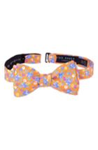 Men's Ted Baker London Floral Cotton Bow Tie, Size - Orange