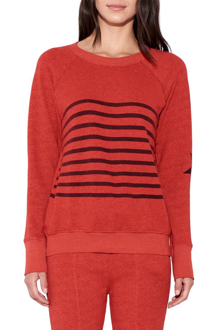 Women's Sundry Stripe Pullover - Orange