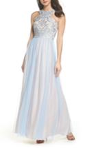 Women's Morgan & Co. Embroidered Cutaway Bodice Gown /2 - Blue