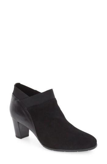 Women's Ara 'torrence' Almond Toe Zip Bootie .5 M - Black