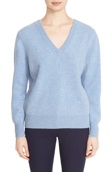 Women's Victoria Beckham Double V-neck Felted Lambswool Sweater