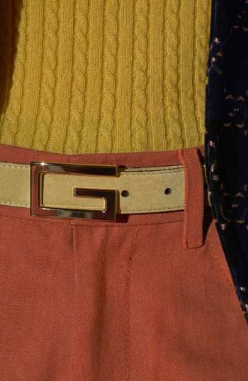 Men's Gucci Suede Belt Eu - Light Cognac