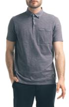 Men's Good Man Brand Woven Collar Polo, Size - Grey