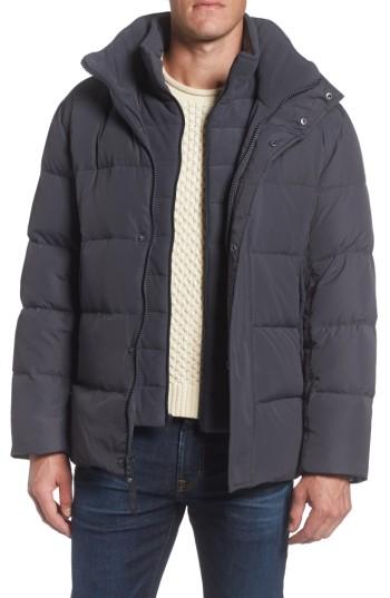Men's Andrew Marc Carlton Quilted Parka - Grey