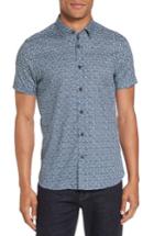 Men's Ted Baker London Skwered Extra Slim Fit Print Sport Shirt (s) - Blue