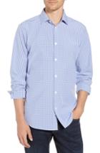 Men's Mizzen+main Allen Slim Fit Gingham Performance Sport Shirt - Blue