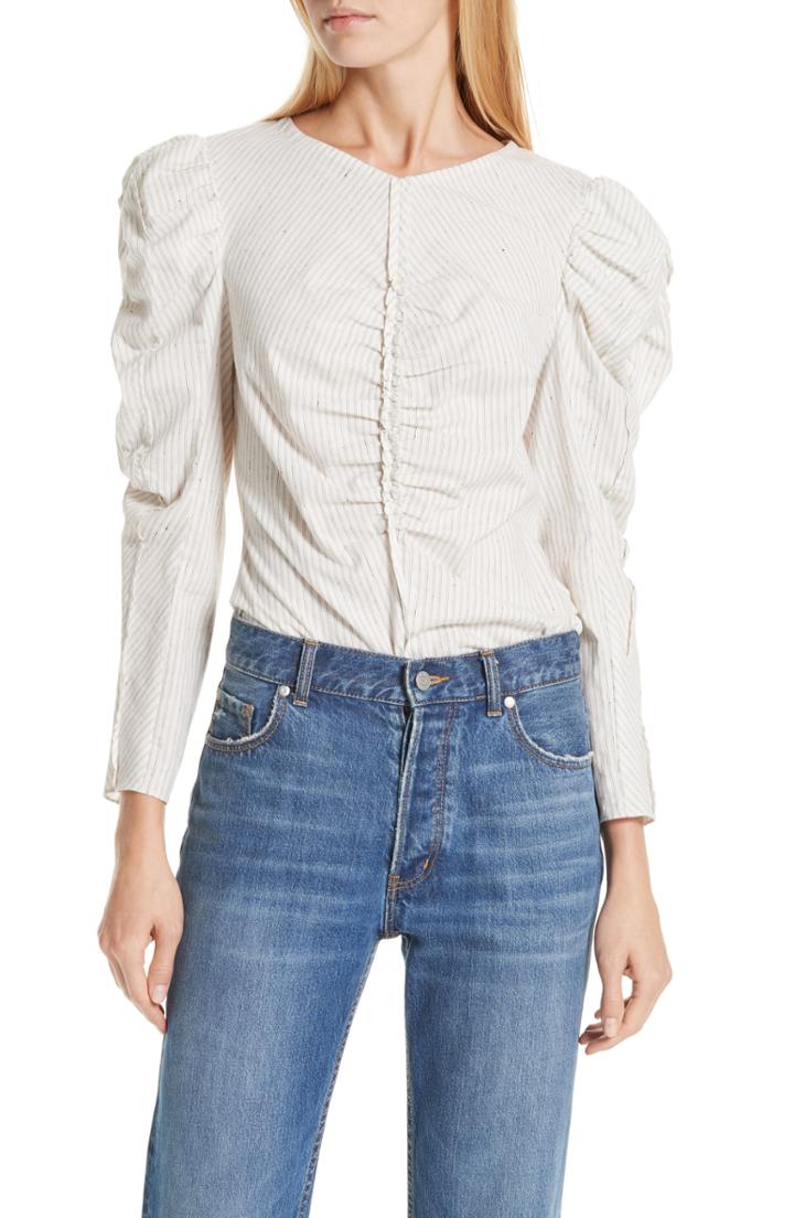 Women's La Vie Rebecca Taylor Ruched Top - White