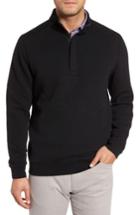 Men's Tommy Bahama Quiltessential Standard Fit Quarter Zip Pullover - Black