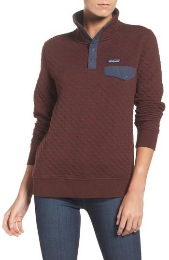 Women's Patagonia Snap-t Quilted Pullover - Burgundy